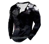 Costumes Halloween Homme T-Shirt Bloody Horreur Halloween Sweat-Shirt drôle Coseplay Tops à Manches Longues Graphique Horreur Tunique Tops Grande Taille Blouse Boutonné (Black, XXXXXXL)
