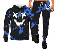 Costumes Halloween pour Homme claboussures de Sang Streetwear Vintage Classique Coupe Ample Grande Taille Tenue Pull-Over Hiver Patchwork Fantaisie Costume Adulte Sanglant