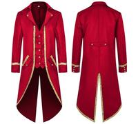 Costumes Homme Halloween, Costume Steampunk Homme, Style Palais Medieval Manteau Carnaval Et Fête Victorienne Vestes Halloween Fit Slim Gothique Deguisement Vintage Steampunk Cosplay Costume