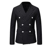 Costumes Hommes Slim Fit Croisée Rayée Veste Hommes Travail Affaires Banquet Mariage All-Match Costumes Hommes Simplicité Mode Classique Style Urbain Veste Hommes