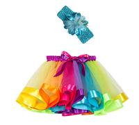 Costumes pour enfants, jupe en tulle multicolore, courte, robe de princesse pour fille, jupe arc-en-ciel, serre-tête, tutu, déguisement de fées, jupes violettes, robes en tulle multicolores, perroquet
