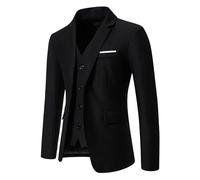 Costumes pour homme Coupe ajustée - Blazer pour homme sportif et élégant - Veste de costume classique - Couleur unie - Veste de smoking légère - Veste de sport d'affaires - Costume pour homme, Noir