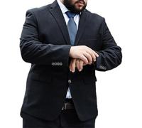 Costumes pour Hommes, 2 Pièces Surdimensionné Classique Formel Affaires Revers Costume De Smoking pour Mariage Décontracté Banquets Bals Fête, Black, 3XL