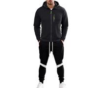 Costumes pour Hommes Tenues Hivernales décontractées et élégantes Ensemble Polyvalent pour Hommes adapté à la Vie Quotidienne et Loisirs Parfait pour Occasions Formelles et détente (Black, XXXXL)