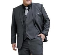 Costumes pour Hommes, Veste De Smoking 3 Pièces Taille Extra Large, Version Ample, Blazer De Mariage Décontracté, Robe De Banquet, Veste Formelle, Grey, 3XL