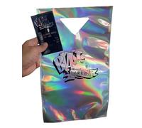 Costumeteers BTTF Blast From The Past Bag And Receipt Replica Prop 2015 Hill Valley Memorabilia Sac à provisions en plastique argenté avec reçu bleu 38,1 x 22,9 cm