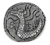 Costumeteers Pièce de monnaie maudite babylonienne Serpent Tiamat Réplique Wishing Well Supernatural Prop Ritual Marking Collectible Fabriqué en alliage de zinc