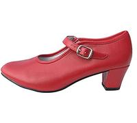 Costumizate Chaussures de Danse Flamenco avec Différentes Tailles De Fille à Femme., rouge, 37 EU