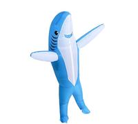 Costumizate Déguisement de requin gonflable pour adulte (taille unique) avec ventilateur. Costume gonflable bleu amusant pour carnaval et Halloween.