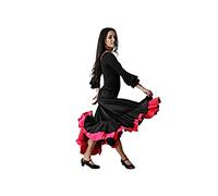 Costumizate! Jupe Double Volante Jupe à Double Volant pour Femmes Adultes Différentes Tailles, Negro / Fuchsia, XL
