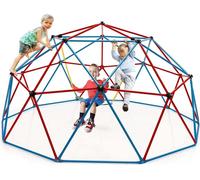 COSTWAY Ø 305cm Dôme d'escalade avec balançoire, structure d'escalade en forme de dôme, jeu d'intérieur/d'extérieur, échelle d'escalade pour enfants de 3 à 10 ans, idéal pour arrière-cour, jardin, sup