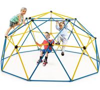 COSTWAY Ø 305cm Dôme d'escalade avec balançoire, structure d'escalade en forme de dôme, jeu d'intérieur/d'extérieur, échelle d'escalade pour enfants de 3 à 10 ans, idéal pour cour, jardin, charge maxi