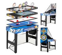 COSTWAY 10 en 1 Table Baby-Foot avec Billard Hockey Ping-Pong Basket-Ball Football Tir Flipper Fléchettes Tir à l'arc, Table Multijeux avec Accessoires pour Enfants, Adultes, 106 x 51 x 148 cm
