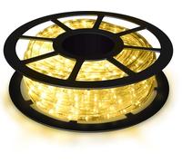 COSTWAY 10M Tuyau lumineux LED Guirlande lumineuse pour l'extérieur et l'intérieur avec 360 LED Lumières de Noël Décoration blanc chaud