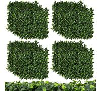 COSTWAY 12 pcs Haie artificielle Mur végétal 50,5x50,5cm, Simulateur de gazon Plante artificielle, protégé contre les UV, montage mural, feuilles de mât