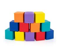 COSTWAY 12 PCS Module Motricité Bébé en Mousse EPE avec Housse en PU, Parcours Motricité pour Enfants d'Âge Préscolaire,
