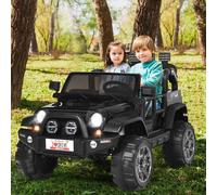 COSTWAY 12V 2 sièges Véhicule pour enfants, voiture électrique 3 vitesses 2,5-4 km/h, à partir de 3 ans (Noir)