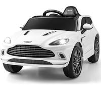 COSTWAY 12V Aston Martin DBX voiture pour enfants avec télécommande 2,4G, voiture électrique 1,4-2,5 km/h avec phares, musique et klaxon, pour enfants à partir de 3 ans (blanc)