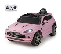 COSTWAY 12V Aston Martin Voiture Électrique Enfant avec Télécommande 2,4G, Véhicule Électrique avec Phares LED et Musique, 1,4-2,5 km/h, Démarrage Progressif, Charge 30kg pour 3-8 Ans (Rose)