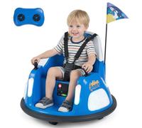 COSTWAY 12V Auto Tamponneuse Enfant avec Télécommande 2,4G, Rotation à 360°, Voiture Tamponneuse Électrique Enfant avec Musique et Lumières Clignotantes, 1,2-2km/h, Charge 25 kg pour 18-72 Mois (Bleu)
