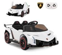 COSTWAY 12V Lamborghini Voiture Electrique Enfants avec Télécommande 2,4G, Véhicule Electrique avec Lumières LED & Musique, Démarrage Lent, Charge 30kg pour 3-8 Ans