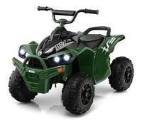COSTWAY 12V Quad Électrique Enfant avec Phares & Musique & Klaxon, Voiture Électrique avec Pédale & Guidon Antidérapant, 2,2/4,3 KM/H, Charge 35kg pour Enfants de 3-8 Ans (Vert)