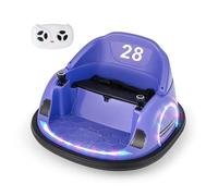 Costway 12v Quad Tamponneuse Electrique Pour Enfants, Avec Rotation À 360°, Télécommande, Led Et Musique Pour 18 Mois + Violet