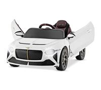 COSTWAY 12V Voiture Électrique Enfants sous Licence Bentley Bacalar avec Télécommande 2,4G, Véhicule Électrique avec Lumière LED & Musique, Démarrage Lent, 3-5 km/h pour Enfants de 3-8 Ans (Blanc)