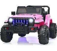 COSTWAY 12V voiture électrique pour enfants avec télécommande 2,4G, 2,6-6 km/h, pour enfants à partir de 3 ans (rose)