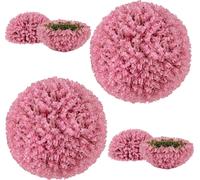 COSTWAY 2 boules de buis 44cm, plante artificielle Eucalyptus, boule de buis boule d'herbe boule de plante, résistante aux UV, taille en forme plante décorative, rose