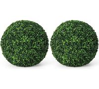 COSTWAY 2 boules de buis 48 cm, Boule de buis résistante aux UV, Taille en forme Plante artificielle Plante décorative, Boule de buis Plante artificielle, Plantes décoratives en forme de boule pour ma