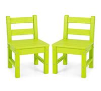 COSTWAY 2 Chaises à Lattes pour Enfants avec Surface Lisse, Design Ergonomique, Assemblage Facile pour Salon, Chambre, Salle de Jeu, 34x33x57cm, Charge 75KG, Vert