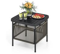 Costway 2 En 1 Table Base De Jardin Extérieur Comme Pied De Parasol, Trou Pour Parasol De 4 Cm, Pour Balcon Patio, 56 X 56 X 49 Cm Multicolore