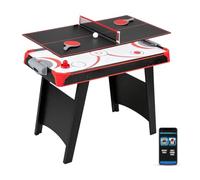 COSTWAY 2 en 1 Table d'air Hockey & Ping-Pong avec Ventilateur 12V | Marqueur Manuel & App Compteur de Score, Palets & Poussoirs, Jeu d'Arcade 107cm pour Enfants et Adultes