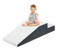 COSTWAY 2 PCS Blocs de Construction en Mousse pour Tout-petits Antidé Modules de Motricité pour Grimper Glisser Ramper Blanc+Noir