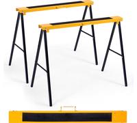 COSTWAY 2 tréteaux d'échafaudage pliables Aide à la sciage Tréteau de travail jusqu'à 275kg, métal