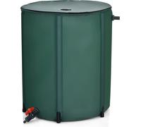 COSTWAY 225L Tonneau de pluie avec soupape de trop-plein, tonneau d'eau de pluie pliable, réservoir d'eau de pluie en PVC, réservoir d'eau de pluie 60x60x80cm