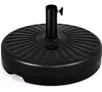 COSTWAY 23L Pied de parasol Pied de parasol rond remplissable Pied de parasol de balcon Pied de parasol de marché Noir