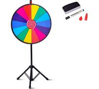 COSTWAY 24" Roue de la chance Jouet Roue couleur Jeux pour loterie, jeux de mots φ60cm