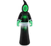 COSTWAY 245CM Décoration d'Halloween en extérieur, LED Fantôme gonflable d'Halloween, Fantôme décoratif terrifiant pour jardin d'intérieur pelouse jardin fête, auto-gonflant