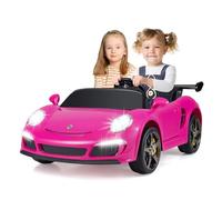 COSTWAY 24V Voiture Électrique Enfant 2 Places avec Télécommande 2,4G, Véhicule Électrique avec Lumières LED & Klaxon & Musique, 3-5 km/h, Charge 59kg pour Garçons Filles de 3-8 Ans (Rose)
