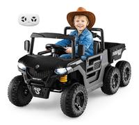 COSTWAY 24V Voiture Électrique Enfant avec Benne et Télécommande 2,4G, Buggy Électrique Enfant avec Musique et Histoires et Lumières LED, Démarrage Progressif pour Garçons Filles de 3-8 Ans