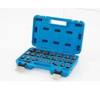 COSTWAY 27 pcs. set d'extracteurs de vis, set professionnel d'extracteurs à gauche avec boîte, double tête & entraînement 3/8 pouces, extracteur de vis endommagées bleu
