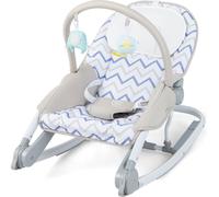 COSTWAY 2en1 Balançoire bébé pliable portable, balancelle avec dossier réglable en 3 positions, arche de jeu, ceinture de sécurité, berceau pour bébé jusqu'à 9kg Gris Blanc