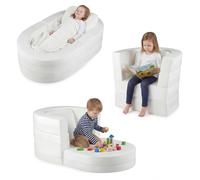 COSTWAY 3 en 1 Canapé-lit Enfant Pliable en Velours Cristal Ultra-Doux, Canapé Convertible Enfant avec Housses Lavables, Fermeture Éclair, Chauffeuse pour Salon Chambre d'enfant Maternelle