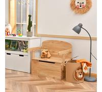 COSTWAY 3 en 1 Ensemble de table d'activités pour enfants avec bureau Banc de rangement, ensemble de sièges pour enfants Jouets en bois Banc pour salle de jeux de maternelle 60x34x57cm