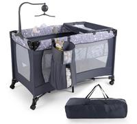 COSTWAY 3 en 1 Lit Parapluie Bébé Pliable avec Matelas et Table à Langer