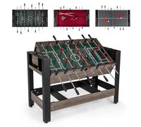 COSTWAY 3 en 1 Table de Baby-Foot Pivotante avec 26 Joueurs, Queues, Balles, Table Multijeux avec Pieds Réglables et Marqueur, Billard et Tennis pour 2-4 Adultes Adolescents pour Fêtes