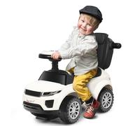 COSTWAY 3 en 1 Voiture à Pousser Enfants de 1-3 Ans avec Poignée Amovible, Voiture Porteur Bébé avec Lumières et Musique, Espace de Stockage Caché, Dispositif Anti-basculement, Charge 25kg (Blanc)