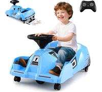 COSTWAY 3 in 1 Nettoyage Enfants Kart électrique, 12V Véhicule pour enfants avec balai, musique, télécommande&klaxon, 2-4 km/h Go Cart voiture à pédales pour enfants 2-5 bleu